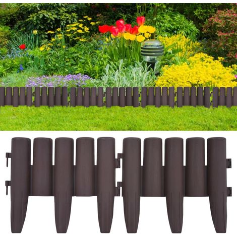 Bordature per Prato 36 pz Marroni 10 m in PP vidaXL