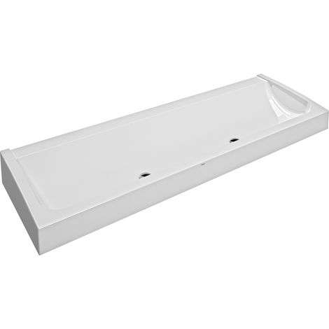 KWC AR Waschrinne, FUTURA exklusiv, MIRANIT,  1800x170x570 mm, 2 Ablaufventile