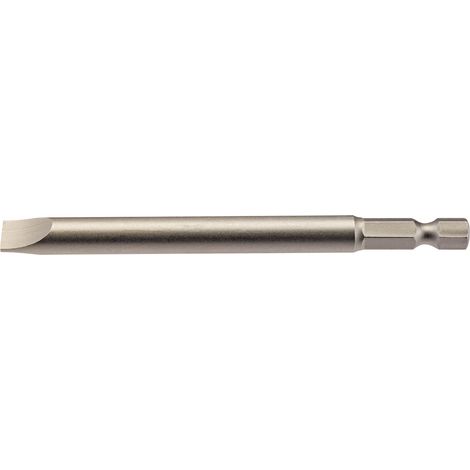 Draper 100mm (8.0mm) P-Slot Screwdriver Bit with 1/4" Hex Shank – Plain Slot E-Shank Insert Bit (1/5)