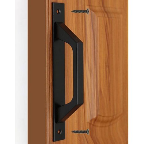 Poignée De Porte Droite - Aluminium - Pour Portes Coulissantes Ou Battantes - 198 X 25 X 40 Mm - Noir - 1 Pièce (1/4)