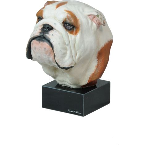 Bouledogue anglais, statuette peinte, figurine de bouledogue, réalisée par un artiste, marque Art-Dog (1/3)