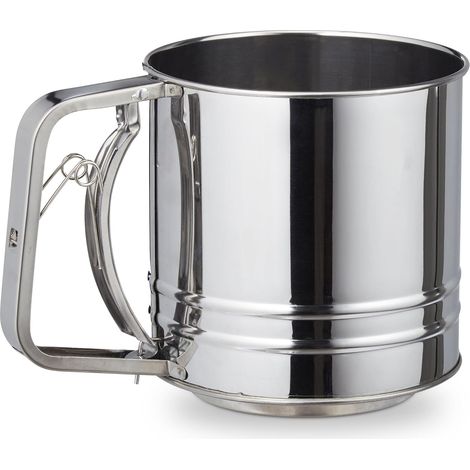 Mehlsieb – Puderzucker- und Kakaosieb – Edelstahl – 500 ml – Silber (1/5)