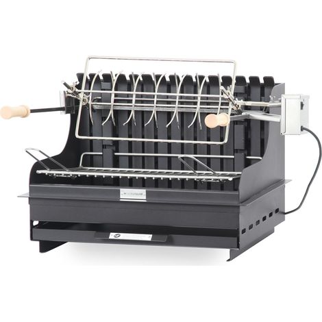 Le Marquier – Barbecue charbon 54 x 32 cm – Cuve acier pour cuisson horizontale et verticale – Tiroir à cendres pour entretien facile