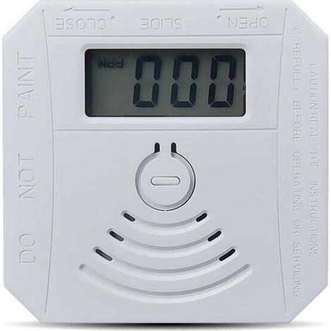 Détecteur de gaz Détecteur de fumée de monoxyde de carbone combiné Détecteur de fumée CO à piles avec écran d'affichage LED Flash Alarme sonore Motif d'avertissement sonore blanche