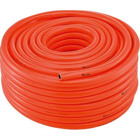 Sicherheitswasserschlauch PVC leuchtorange 19 x 3,25 mm, 50 m Fortis