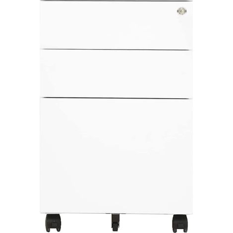 Maison Exclusive - Schedario Mobile Bianco 39x45x60 cm in Acciaio