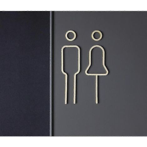 Online Store - Panneaux muraux métalliques pour hommes et femmes, panneaux de toilettes (1/4)