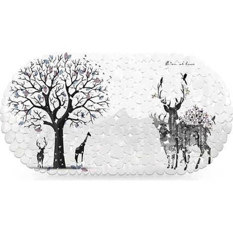 Rutschfeste Badematte, Elk Forest, mit Saugnäpfen, waschbar, L x B: 36 x 68 cm, grün (1/5)
