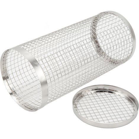 Panier à rôtisserie universel en acier inoxydable, rond, accessoire pour barbecue extérieur. (1/5)
