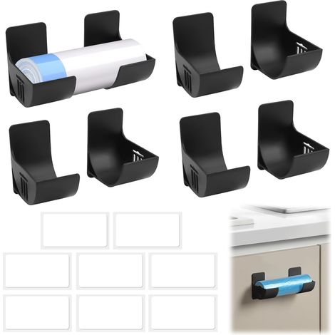 Organisateur de feuilles d'aluminium pour 4 paires, rangement pour porte de placard, support mural, noir (1/5)