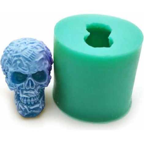 3D Halloween Crâne Gâteau Décorative Moule Silicone, Fait à la Main Savon Bougie Fondant Gelée Chocolat Mousse Cuisson Aromathérapie Gypse Argile Polymère DIY Plats à Four Poêle Plateau de Glaçons LIT (1/5)