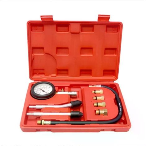 Testeur de compression cylindre deux étages 0 à 300 PSI, 0 à 20 BAR, 4 adaptateurs, manomètre 3 pouces, essence, moteur (1/5)