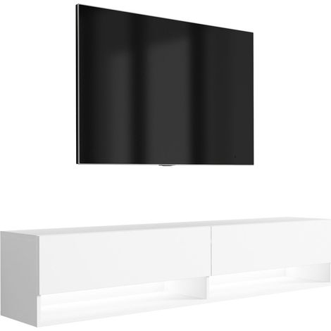Meuble vasque, Blanc, 60 × 77 × 46 cm, poignée argentée, pieds noirs, sans plan de travail (1/5)