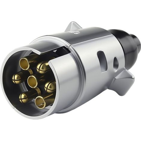 Fiches de Remorque en Métal 7 Broches, 12V Étanche Connecteur Prise Remorque 7 Broches Mâle pour Caravane Voiture RV Remorque Connecteur, Adaptateur AHK (1/5)