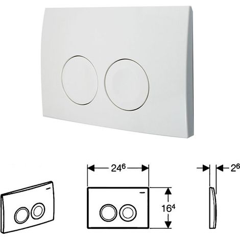 Spültasten-Panel Delta21 Duo-Spülung Weiß ABS-Kunststoff