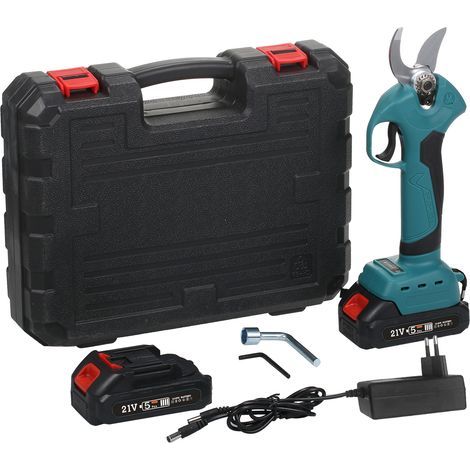 Cordless Electric Pruner, 30mm Professional Electric Pruner with 21V 2 x 2000mAh Batteries, Sharp Blade, Brushless Motor, Electric Pruner for Gardening, Vines, Fruit Trees (1/5)