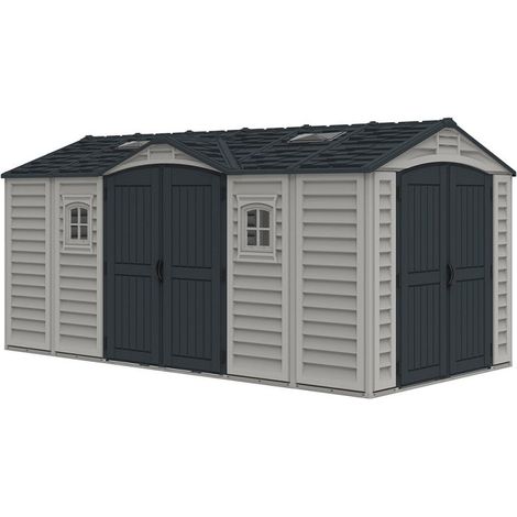 Box Auto Garage da Esterno 476x246x235 cm in PVC Grigio/Grigio Scuro (1/5)