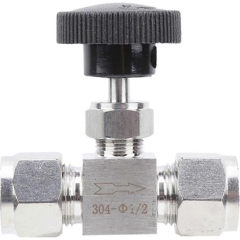 Vanne à aiguille haute pression 2 voies en acier inoxydable 304 (25-26) pour eau, gaz et liquides. Ф1/2 (1/5)