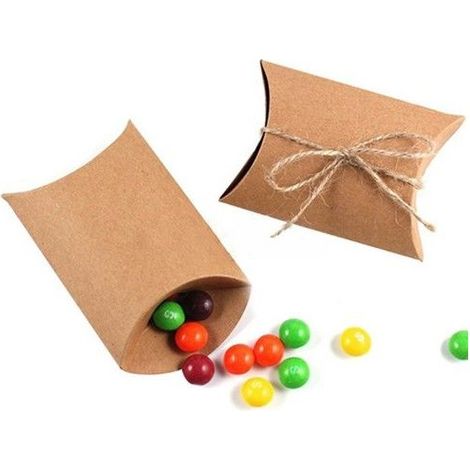 50 Boîtes cadeaux en papier kraft pour mariage et fête (1/5)
