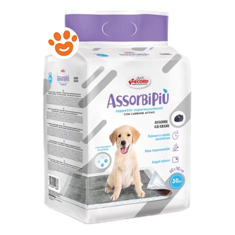 Record Assorbipiù Tappetini Assorbenti per Cani con Carboni Attivi (60x90cm) - Record Assorbipiù Tappetini Assorbenti per Cani con Carboni Attivi (60x90cm) - Confezione da 30 Tappetini