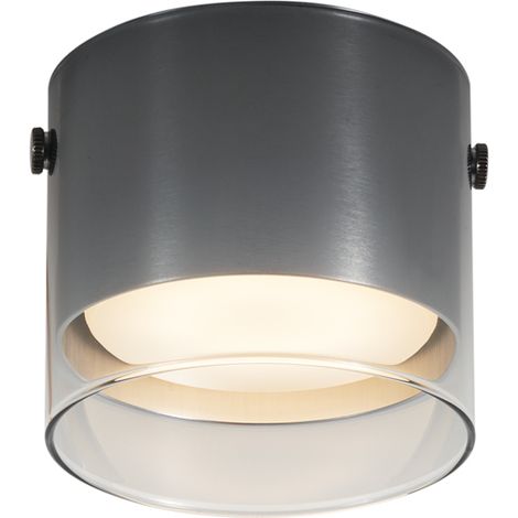 QAZQA Faretto drain - Moderno - Alluminio,Vetro - Trasparente/Gunmetal - Tondo Max. 1 x Watt