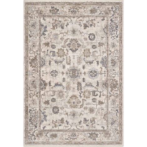 Tappeto orientale MURCIA K7042-E22757 cm.133x200 motivo persiano stile classico tradizionale colore avorio grigio per salotto soggiorno camera da letto (1/3)