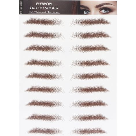 Sourcils tatouage waterproof autocollants transfert femme marron 04 - lot de stickers longue tenue (1/5)