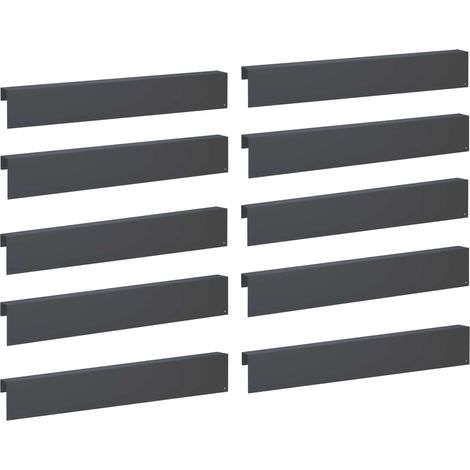Garden Cover Profile 10 pcs 100 x 6 x 15 cm Steel Anthracite vidaXL