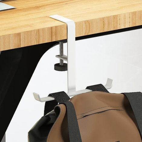 Ganchos de mesa, ganchos de mesa, no requieren perforación, capacidad de carga de 10 kg, color blanco. (1/4)