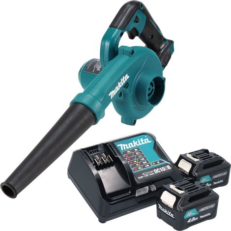 Soplador a batería Makita UB 100 DSM 12 V máx. + 2 baterías de 4,0 Ah + cargador