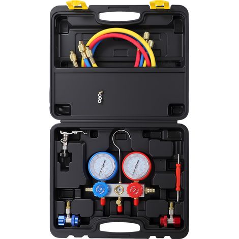 Kit De Recharge Pour Climatisation,Kit De Recharge De Réfrigérant Pour Voiture - Ensemble Tuyau Avec Valve Perçage Et Embout Pour Gaz Réfrigérant Maintenance Entretien Saisonnier Atelier (1/5)