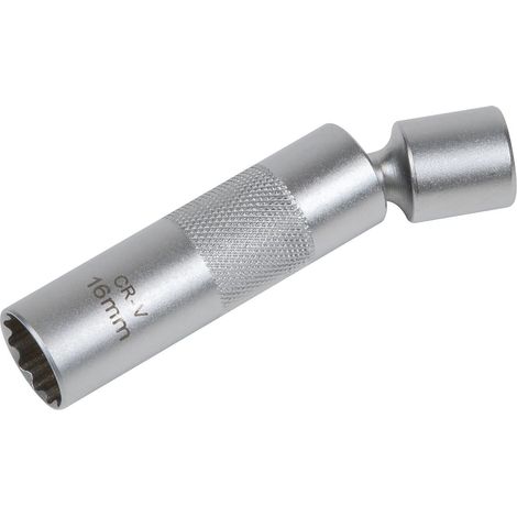 Sealey AK6571 Spark Plug Socket with Universal Joint 3/8""Sq Drive 12-Point 16mm