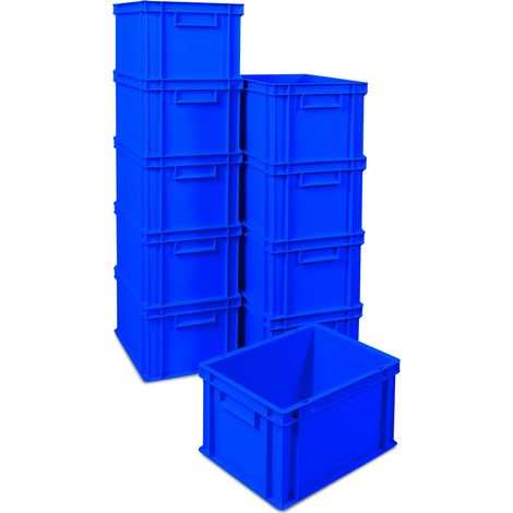 BRB 10x Euro-Stapelbehälter, LxBxH 400x300x235 mm (blau) (1/2)