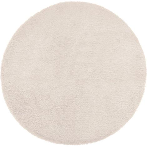 Atmosphera – Tapis rond imitation fourrure 80cm – Polyester – Facile d'entretien – Pour salon, chambre ou entrée – Chic et élégant (1/3)