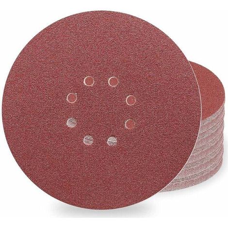 225-mm-Schleifscheibe, 225-mm-Schleifscheibe, 8 Löcher, 50 Stück, 225-mm-Schleifscheiben, Körnung 10X P40/60/80/120/240, selbstklebende Schleifscheiben für Langhalsschleifer, Gipsschleifer, T-Audace