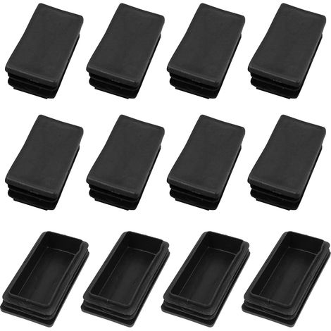 METALLIXITY Embouts Rectangulaires (100 x 50mm), Noir 12Pcs en Plastique  Embouts de Tube Rectangulaires, avec Capuchon d'Obturation Fileté pour Pieds de Meubles de Table et de Chaise (1/4)