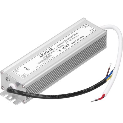 Alimentation étanche BERM, driver LED en alliage d'aluminium pour éclairage, 12 V CC, 60 W, LPV-60-12 (1/5)