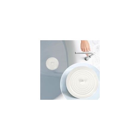 Tapón de desagüe grande de silicona blanca — Apto para duchas, bañeras y lavabos — 1 unidad - Crezuo