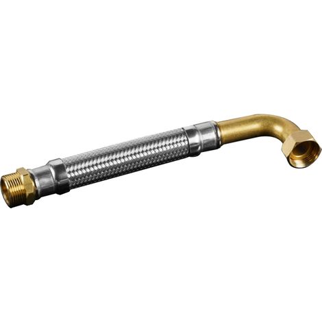 Flexible sanitaire/chauffage coudé Inox Øintér.19mm- Mâle/Femelle 3/4" - 300 mm - EXTRA TWIST CODO - Tucai