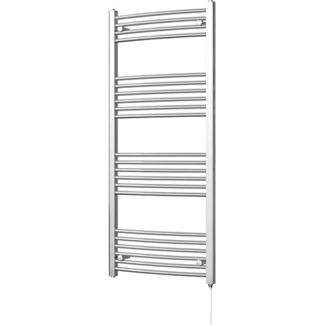 Zennor - Chrome Electric Towel Rail H1400mm x W600mm Curved 400w Standard (1/3)