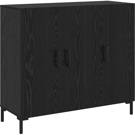Buffet,Bahut,Meuble de Rangement Noir 90 x 34 x 80 cm Bois d'ingénierie CFW82527 (1/5)