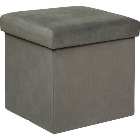 Hocker mit Stauraum LILOU, Samt, faltbar, 38 x 38 x 38 cm (1/5)