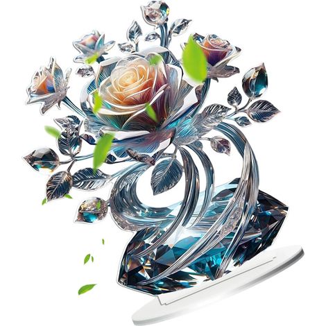 Statue di fiori in acrilico, statuette di rose, -SCB100 2