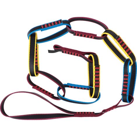 Corde à noeuds chrysanthème en polypropylène, sangle plate à anneau pour escalade extérieure, équipement de descente freiné (1/5)