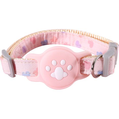 Weiches, niedliches und bequemes Hundehalsband aus Stoff, um Ihr Haustier im Garten oder auf der Terrasse an Ort und Stelle zu halten (rosa). (1/5)