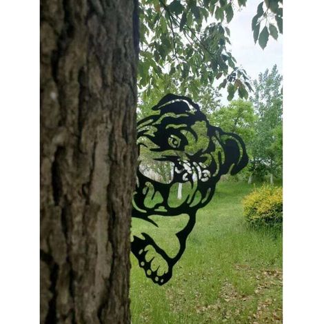 Lot de 2 décorations de jardin en métal avec animaux, statue de silhouette de poulet, décoration extérieure de jardin, art de jardin, patio, ornements de pelouse, piquets de jardin pour chien