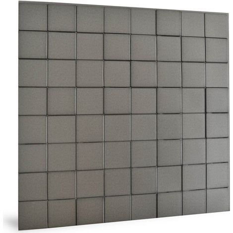 Panel de pared 3D Profhome 3D 705258 Harmony Cubes Smoked Gray Panel decorativo liso de aspecto plástico brillante gris 2,2 m2 (1/5)