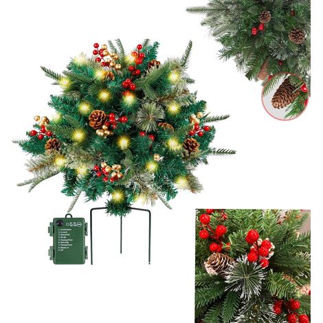 Arbre De Noël Extérieur Avec Lumières - Arbre Décoratif En Plastique Simulé Sur Pied Tripode - 40 LED - 3 M Câble - Pour Jardin Terrasse Cour - 1 Pièce (1/5)