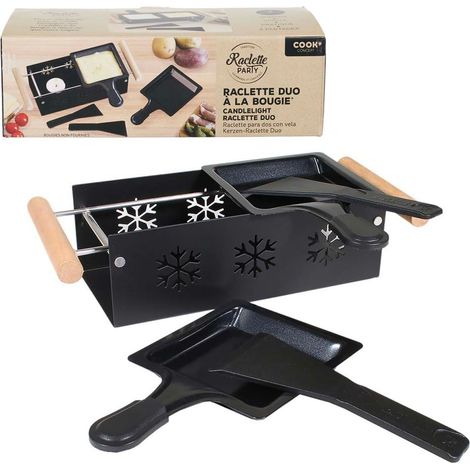 Raclette Duo à la Bougie Métal et Bois 2 Personnes (1/3)