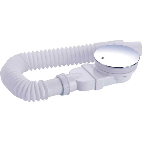 Receveur De Douche - 90 mm - Extra Plat - Bonde Anti-Odeurs Avec Filtre Cheveux Et Flexible - Couvercle Chromé - Blanc - Pour Salle De Bain Et Cuisine